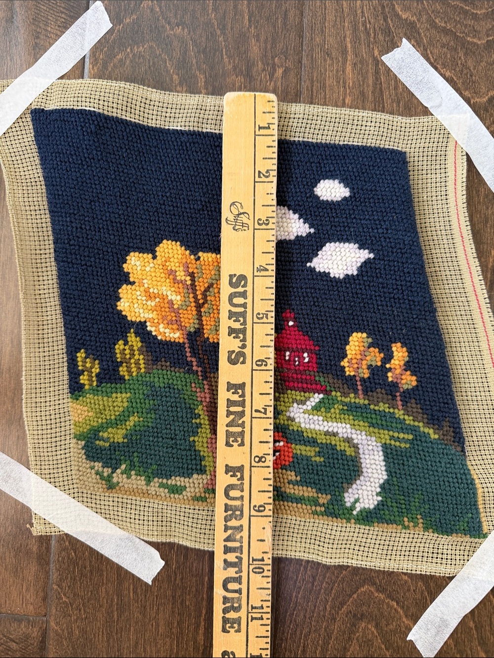 Completed Needlepoint - Fall scene with pumpkin - Picture 6 of 8